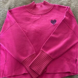 Anthropology-Maeve The Logan Embroidered Heart Turtleneck Sweater